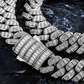 14mm Baguette & Round Cut Box Clasp 925 Silver Cuban Chain hip hop jewelry CustomDiamJewel