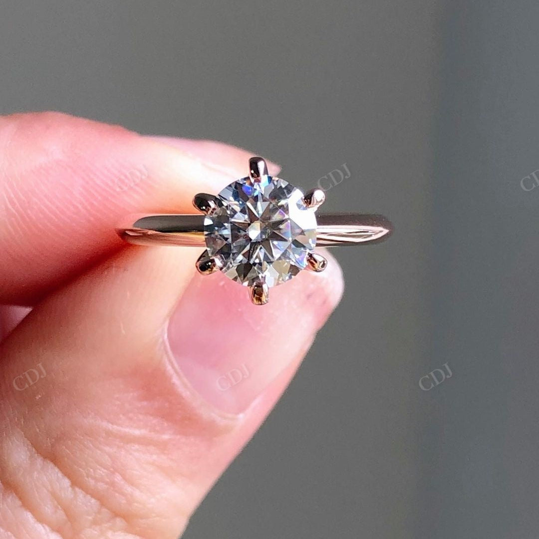 Tulip Set Lab Grown Diamond Solitaire Ring