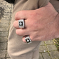 Men's Moissanite & Onyx Square Solitaire Signet Ring  customdiamjewel   