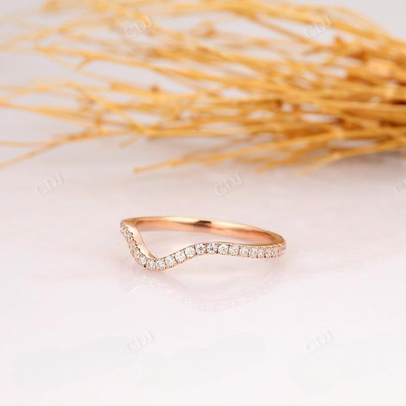 0.22CTW Round Diamond Curved Wedding Band  customdiamjewel   