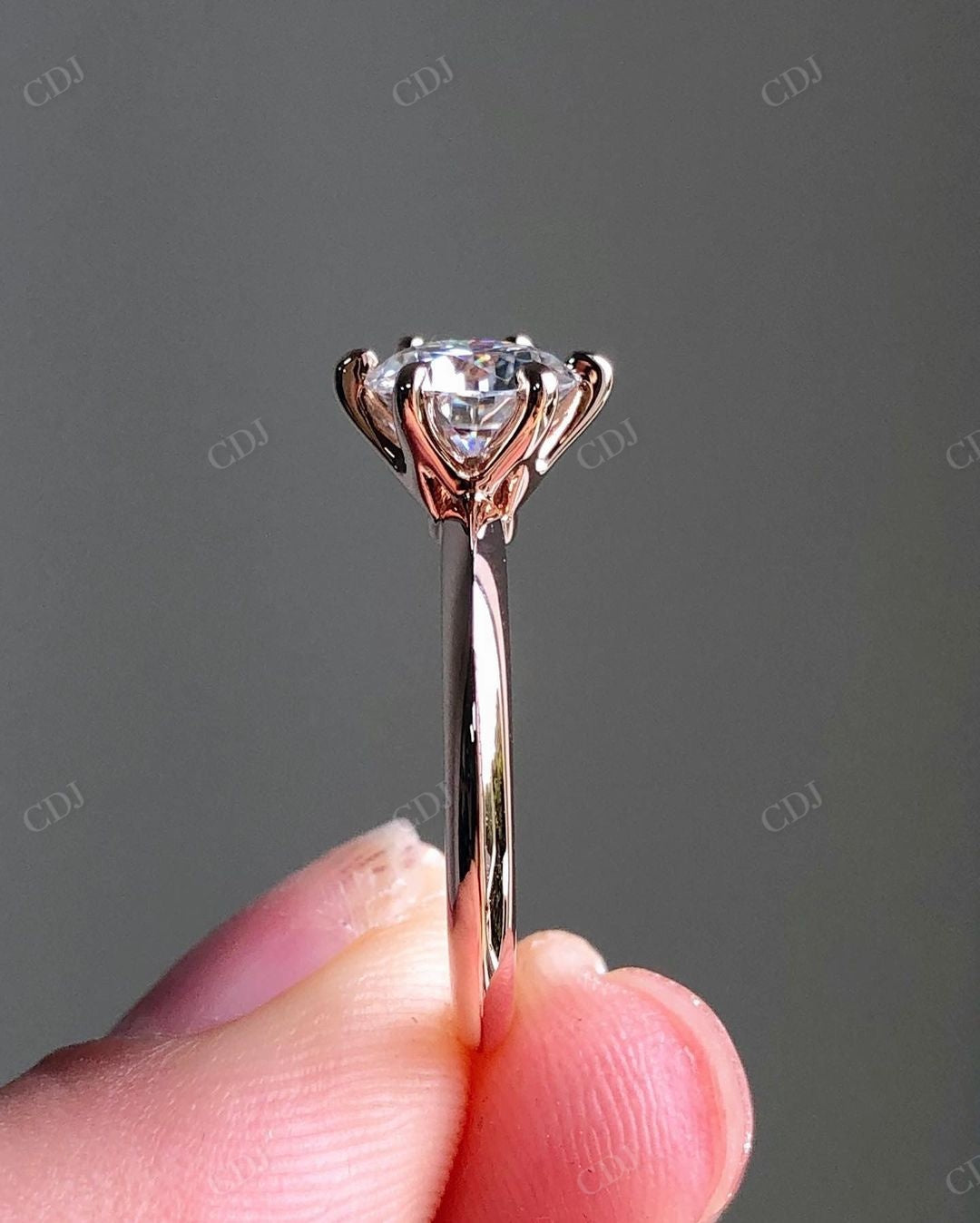 Tulip Set Lab Grown Diamond Solitaire Ring