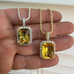 Yellow Simulated Canary Diamond Hip Hop Pendant  customdiamjewel   