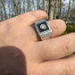 Men's Moissanite & Onyx Square Solitaire Signet Ring  customdiamjewel   