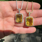 Yellow Simulated Canary Diamond Hip Hop Pendant  customdiamjewel   