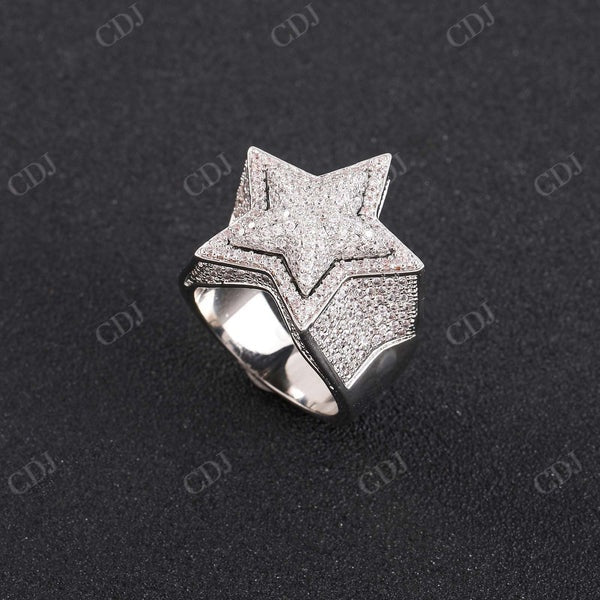 Hip Hop Star shape Diamond Iced Out Ring  CustomDiamJewel   