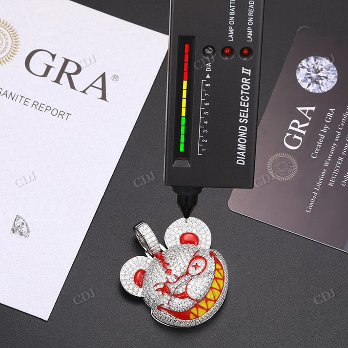 Cartoon Shape Hip Hop Moissanite Diamond Pendant customdiamjewel
