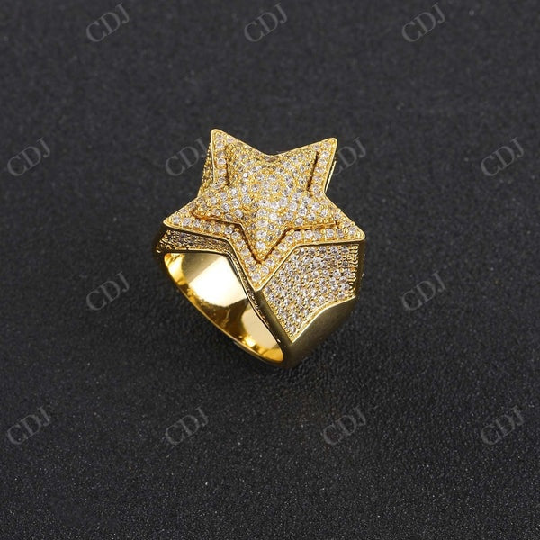 Hip Hop Star shape Diamond Iced Out Ring  CustomDiamJewel   