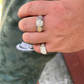 Iced Out Diamond Two Tone Round Cluster Ring  customdiamjewel   