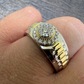 Iced Out Diamond Two Tone Round Cluster Ring  customdiamjewel   