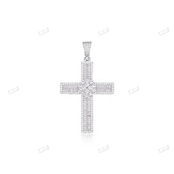 Hip Hop Baguette Moissanite Cross Pendant customdiamjewel