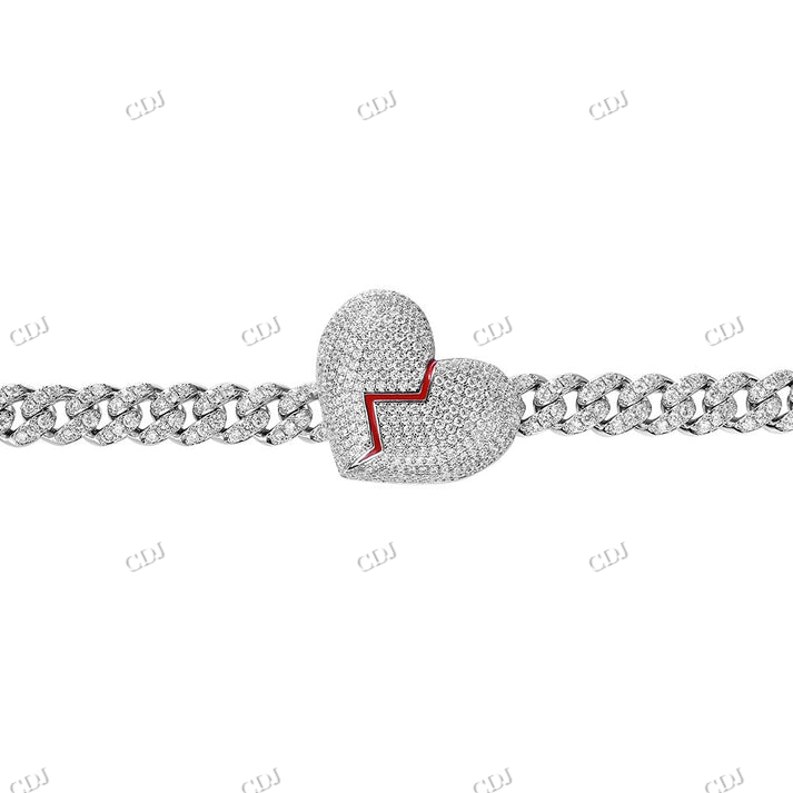 Iced Out Diamond Heart and Arrow BrokenHeart Chain hip hop jewelry CustomDiamJewel