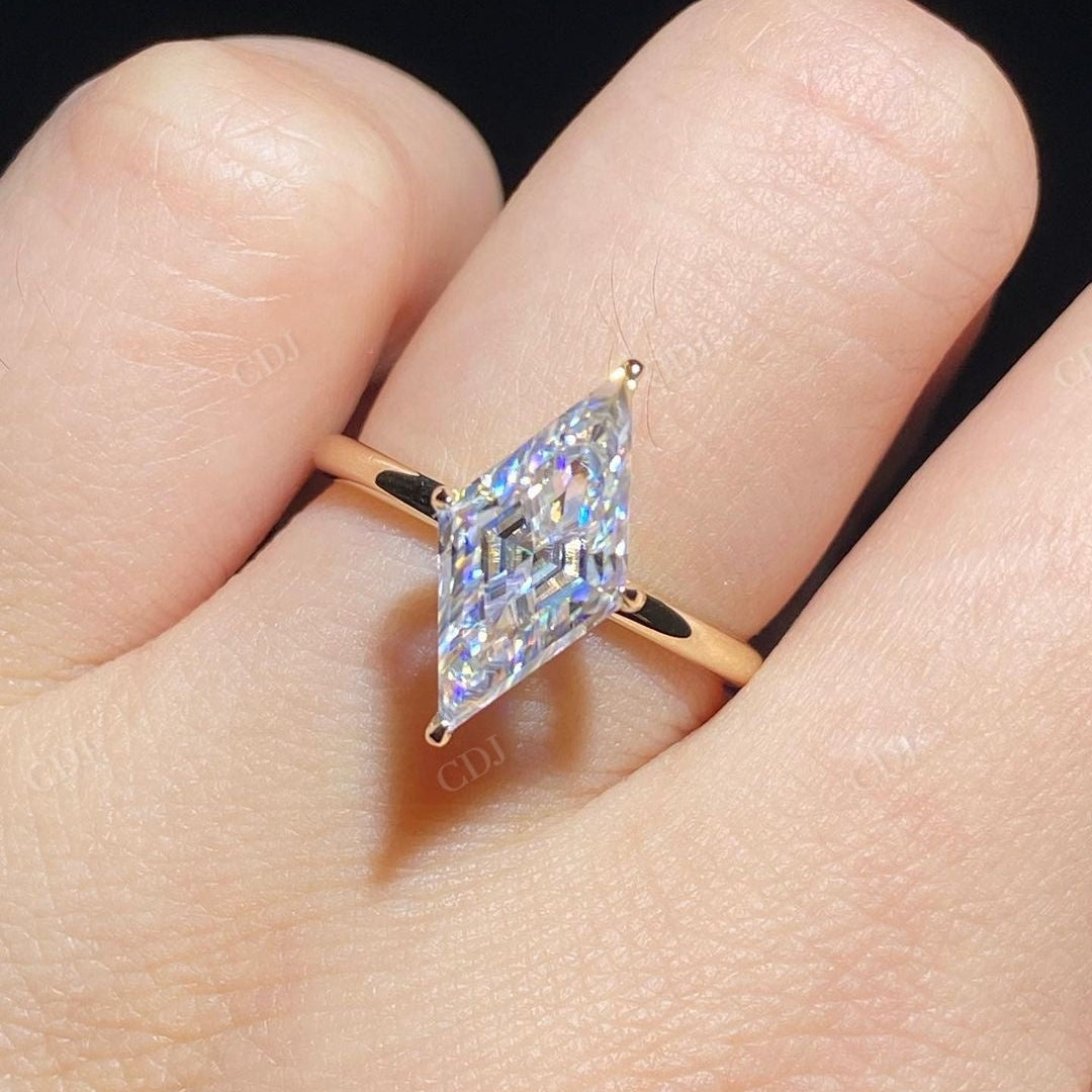 Lab Grown Diamond Lozenge Cut Engagement Ring