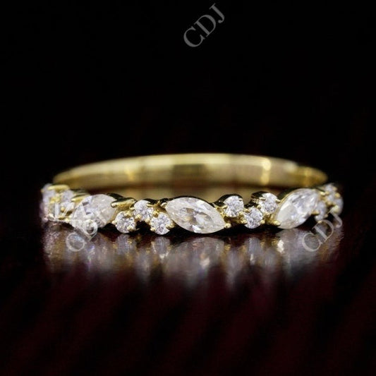 1.20CT Marquise and Round Natural Diamond Wedding Band  customdiamjewel 10 KT Solid Gold Yellow Gold VVS-EF