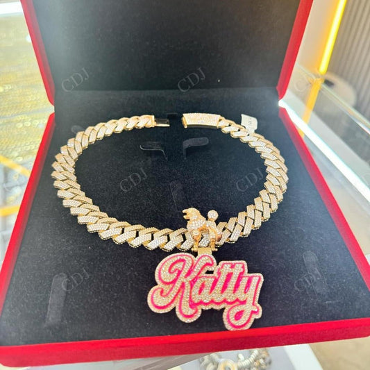 18K Yellow Gold Custom Katty Pendant For Men hip hop jewelry CustomDiamJewel   
