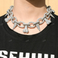 Iced Out Bone & Rivet Silver Chain hip hop jewelry CustomDiamJewel