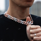 Rose And White Gold Infinity Link Diamond Chain hip hop jewelry CustomDiamJewel