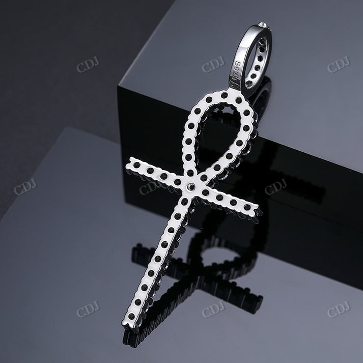 Ankh Cross Black Diamond Pendant For Men customdiamjewel