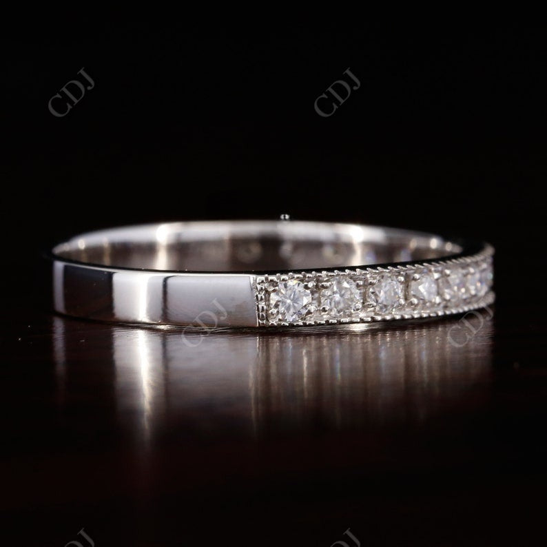 0.33CT Round Cut Real Diamond Half Eternity Wedding Band  customdiamjewel   