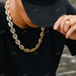 15MM Baguette Diamond Mariner Link Gold Chain hip hop jewelry CustomDiamJewel