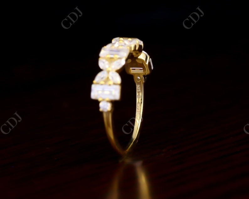 0.80CT Marquise and Baguette Real Diamond Wedding Band  customdiamjewel   