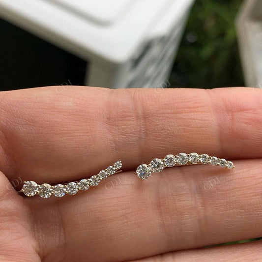 Antique Round Lab Grown Diamond Earrings