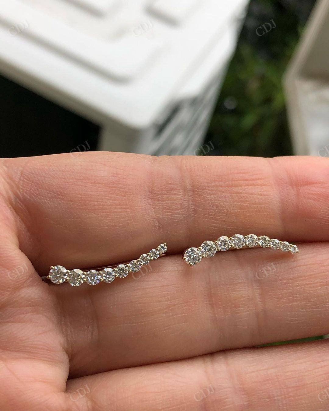 Antique Round Lab Grown Diamond Earrings