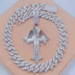 Baguette Cut Mix Round Brilliant Cut Diamond Cross Pendant  customdiamjewel   