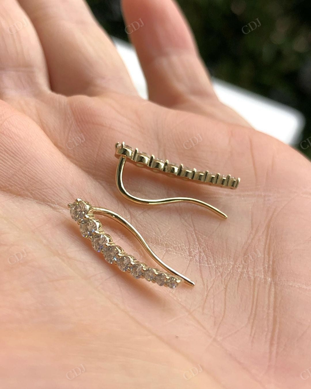 Antique Round Lab Grown Diamond Earrings