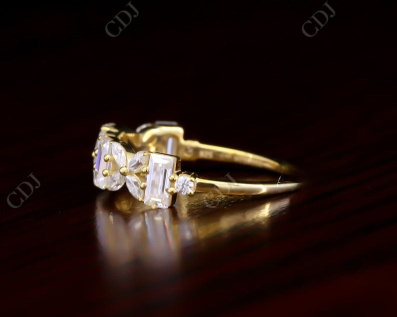 0.80CT Marquise and Baguette Real Diamond Wedding Band  customdiamjewel   