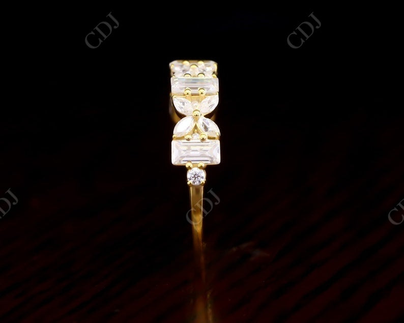 0.80CT Marquise and Baguette Real Diamond Wedding Band  customdiamjewel   