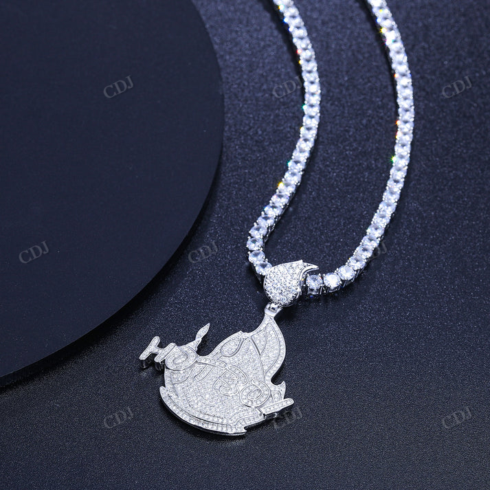 925 Sterling Silver Custom Hip Hop Moissanite Diamond Pendant customdiamjewel