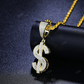 Dollar Sign Baguette Hip Hop Moissanite Pendant customdiamjewel