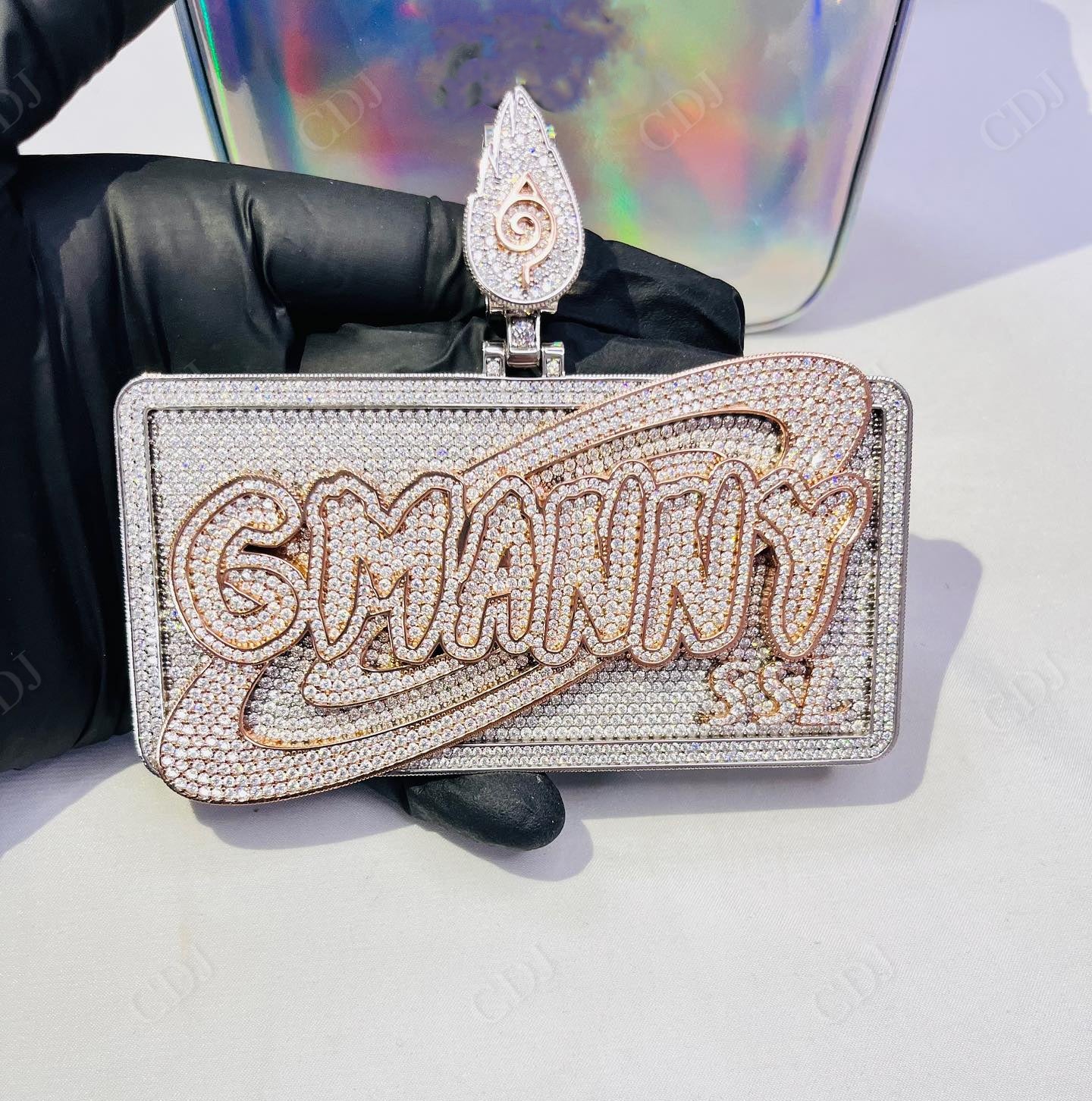 Two Tone Diamond Hip Hop Custom Letter Name Pendant hip hop jewelry CustomDiamJewel   