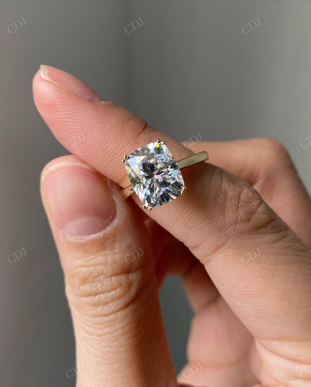 Elongated Cushion Cut Lab Grown Diamond Ring