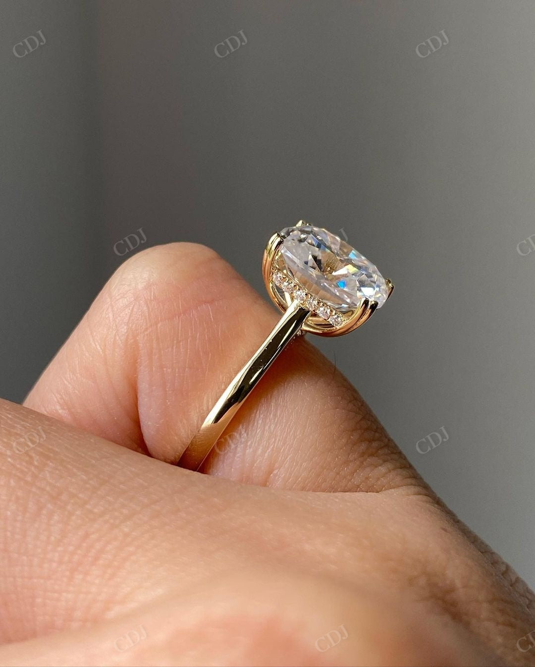 Elongated Cushion Cut Lab Grown Diamond Ring