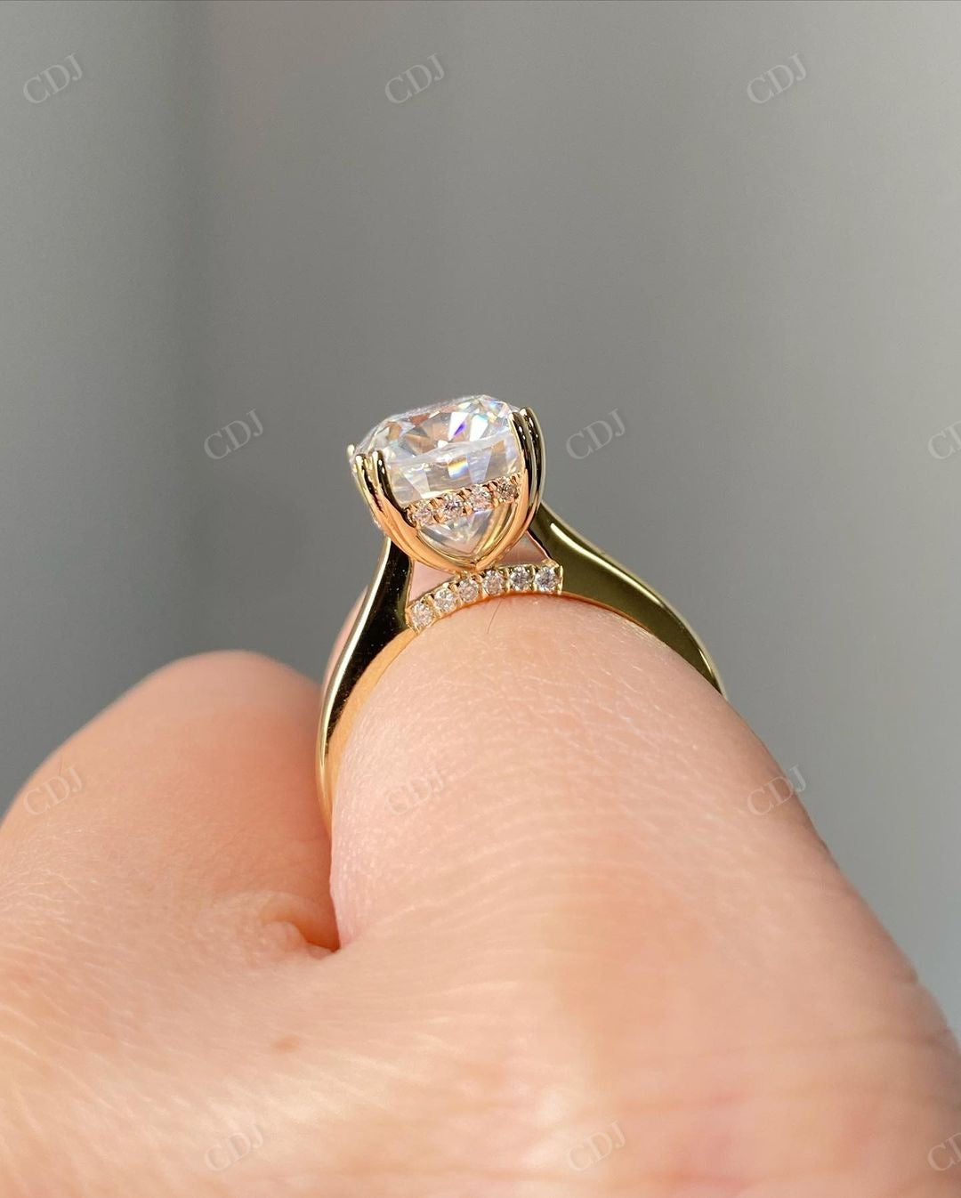 Elongated Cushion Cut Lab Grown Diamond Ring