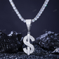 Dollar Sign Baguette Hip Hop Moissanite Pendant customdiamjewel