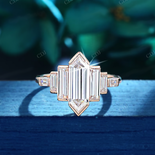 Hexagon And Baguette Lab Grown Diamond Ring