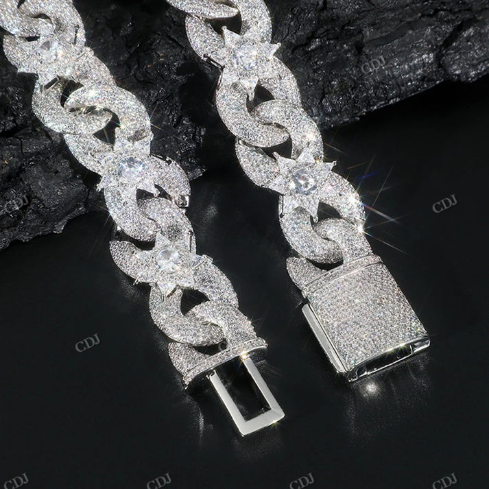 18MM Flower Infinity Link Diamond Cuban Chain hip hop jewelry CustomDiamJewel