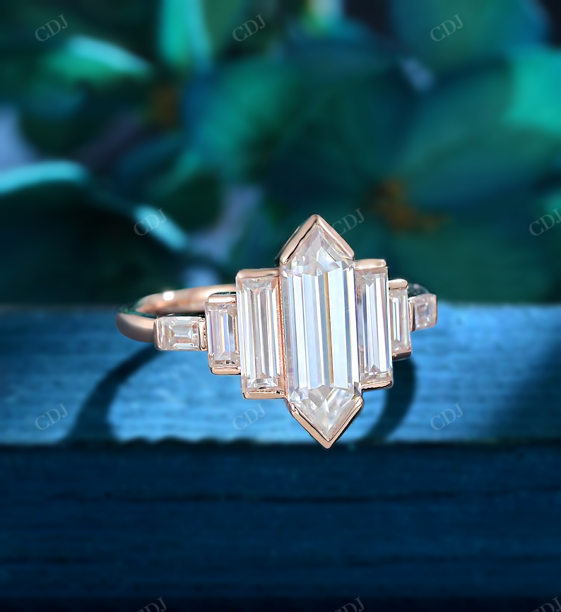 Hexagon And Baguette Lab Grown Diamond Ring