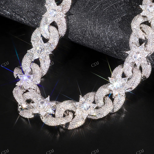 18MM Flower Infinity Link Diamond Cuban Chain hip hop jewelry CustomDiamJewel