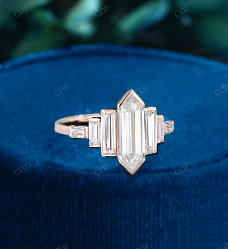 Hexagon And Baguette Lab Grown Diamond Ring