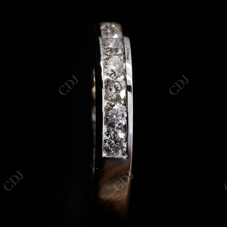 1.04CT Round Cut Real Diamond Channel Set Wedding Band  customdiamjewel   