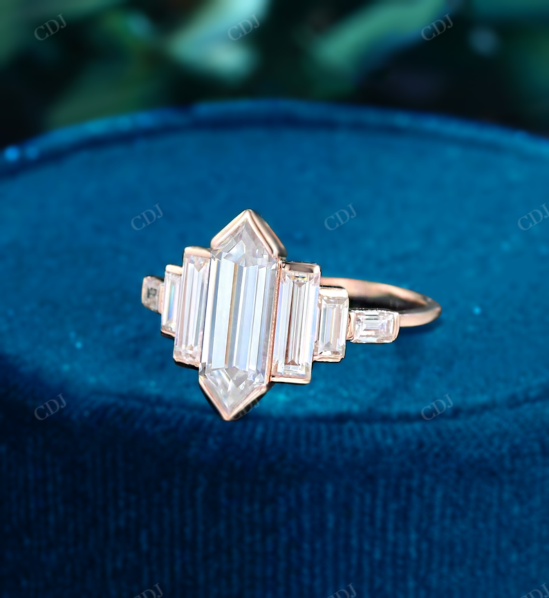 Hexagon And Baguette Lab Grown Diamond Ring