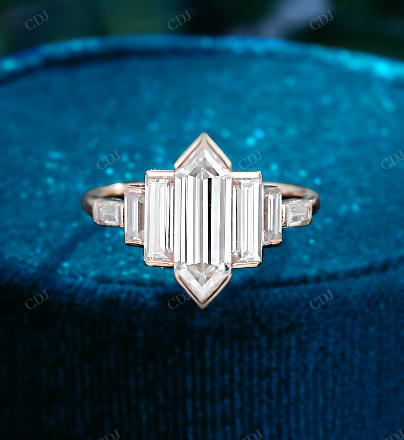 Hexagon And Baguette Lab Grown Diamond Ring