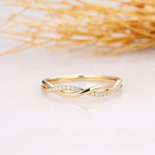 0.14CTW Round Diamond Twisted Wedding Band  customdiamjewel   