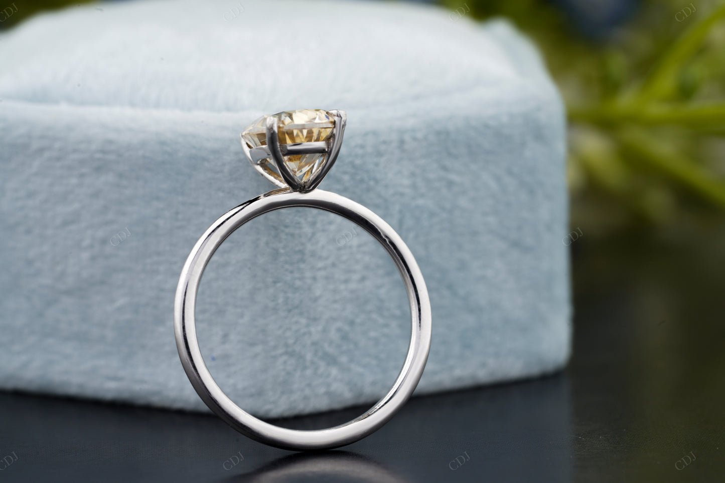 Champagne Oval Moissanite Diamond Ring