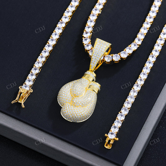 Boxing Gloves Moissanite Hip Hop Diamond Pendant For Men's customdiamjewel