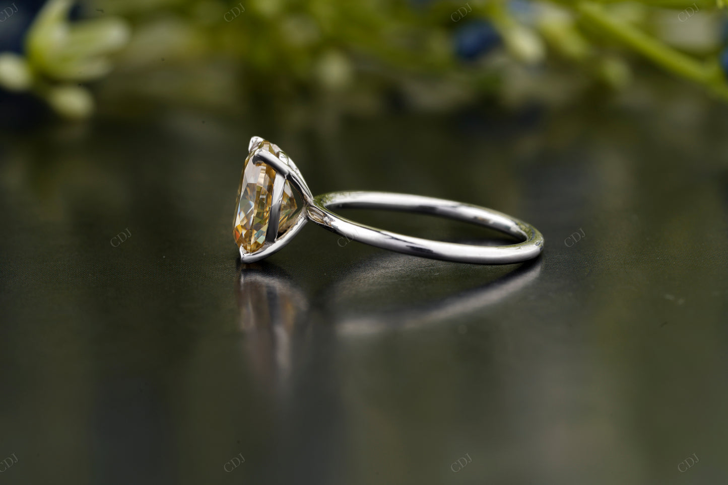Champagne Oval Moissanite Diamond Ring