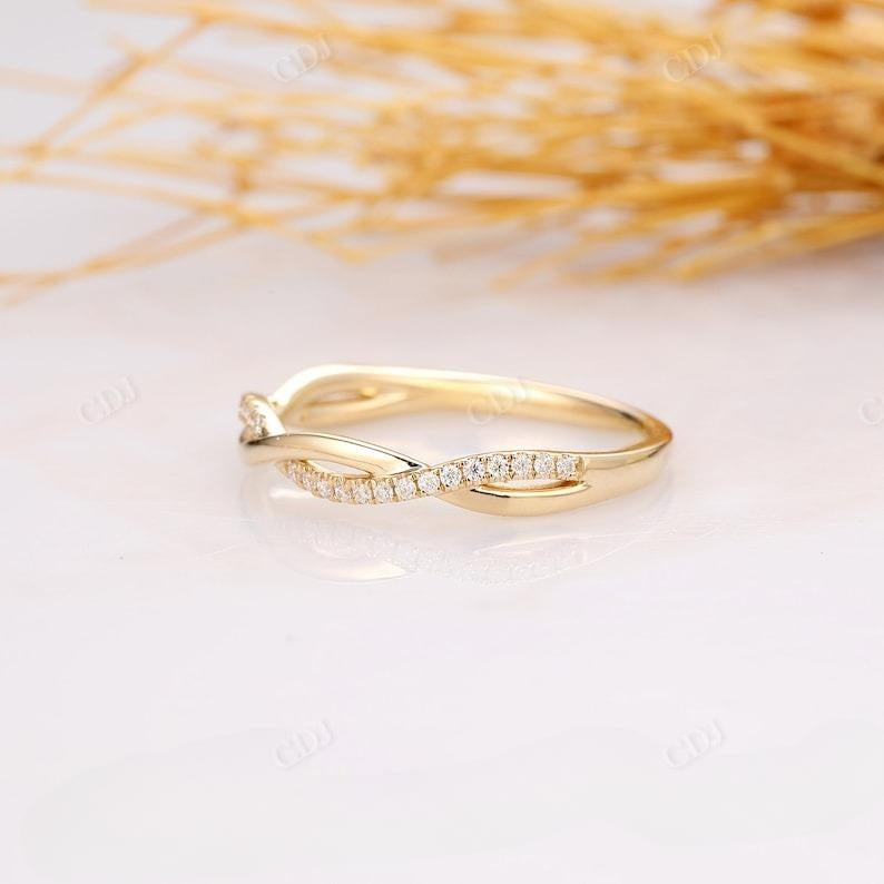 0.14CTW Round Diamond Twisted Wedding Band  customdiamjewel   
